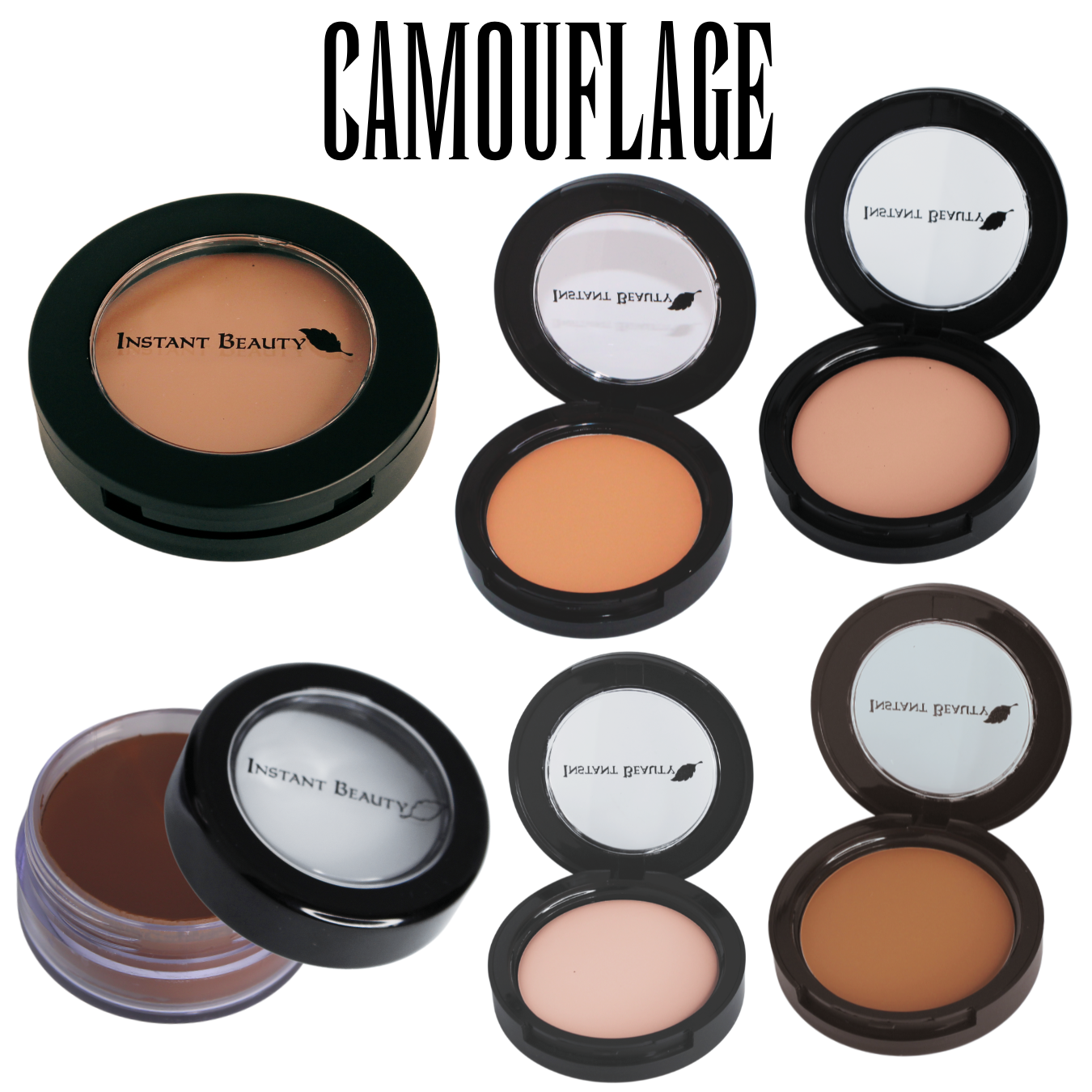 Waterproof Organic Camouflage Finish Foundation (Powder-Cream) with Elastin