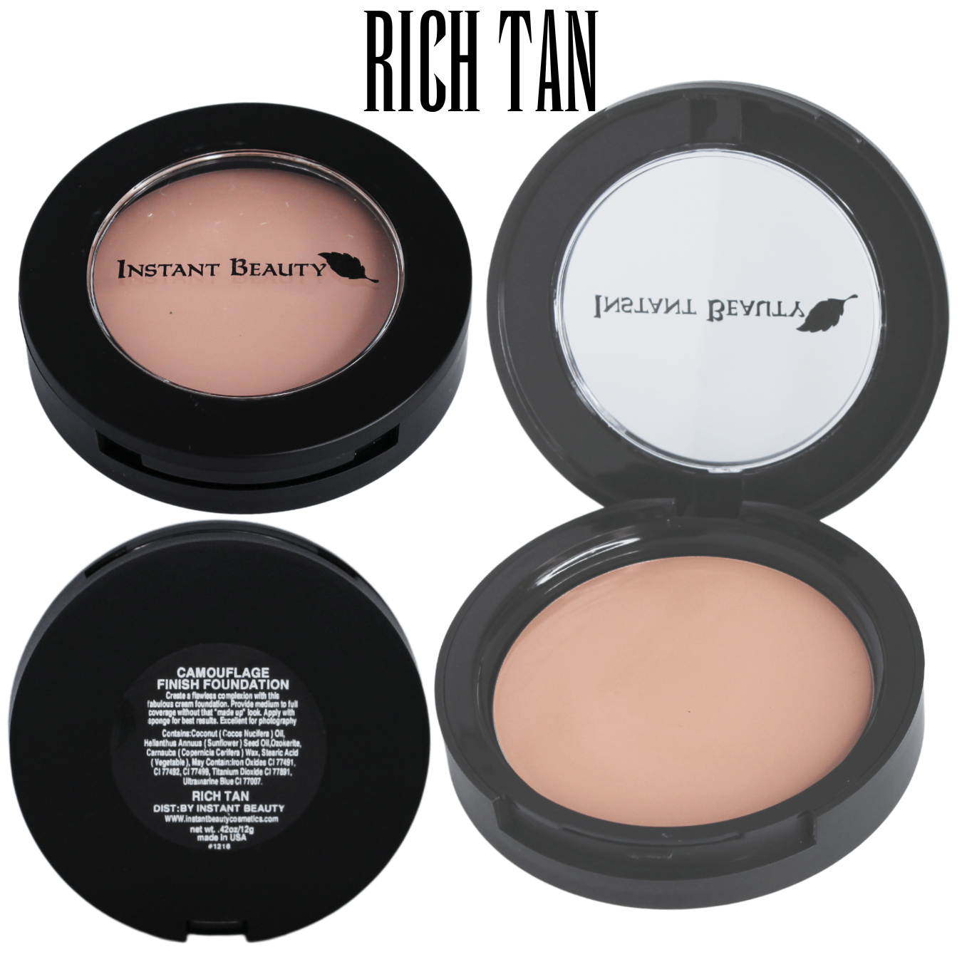 Waterproof Organic Camouflage Finish Foundation (Powder-Cream) with Elastin - Image 6